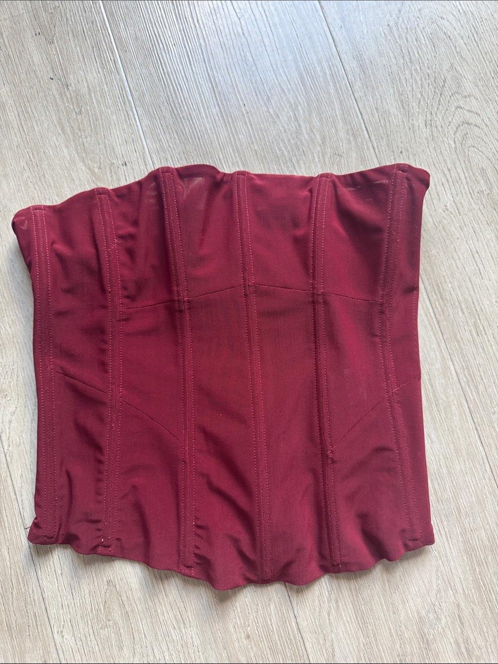 Princess Polly Strapless Boned Corset Bustier in Deep Wine Size 4